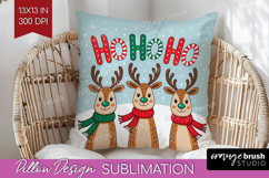 Christmas Deer Xmas Pillow Sublimation Christmas Pillow PNG Product Image 1