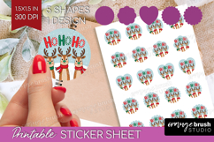 Christmas Deer Xmas Round Sticker Christmas Printable Sheet Product Image 1