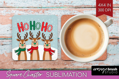 Christmas Deer Xmas Square Coaster Christmas Coaster PNG Product Image 1