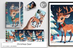 Digital Paper Cartoon Christmas Deer Product Image 1