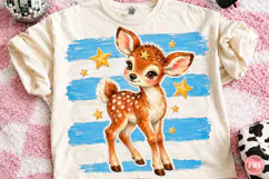 Christmas Deer Brushstroke Clipart PNG Product Image 1
