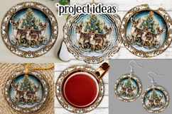 Christmas Wind Spinner, Christmas Deer Family Round, r1 Product Image 3