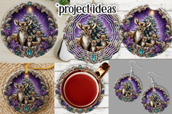 Christmas Wind Spinner, Christmas Deer Family Round, r12 Product Image 3