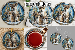 Christmas Wind Spinner, Christmas Deer Family Round, r2 Product Image 3