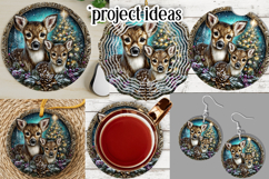Christmas Wind Spinner, Christmas Deer Family Round, r3 Product Image 3