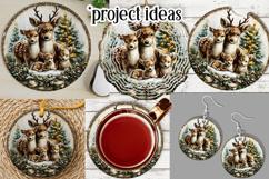 Christmas Wind Spinner, Christmas Deer Family Round, r4 Product Image 3
