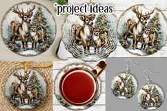 Christmas Wind Spinner, Christmas Deer Family Round, r5 Product Image 3