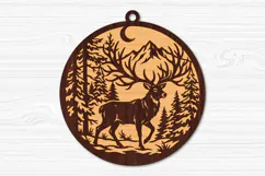 Christmas Deer Forest Ornament Laser Svg Product Image 2
