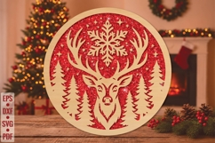 Christmas Deer Laser Cut SVG Product Image 1