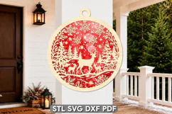 Christmas Deer Ornament SVG Product Image 1