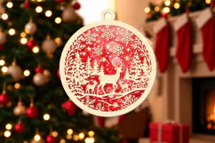 Christmas Deer Ornament SVG Product Image 2
