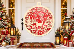 Christmas Deer Ornament SVG Product Image 3