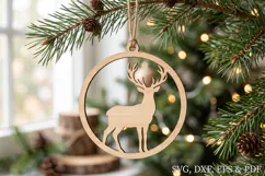 Christmas Deer Ornament SVG File Product Image 1