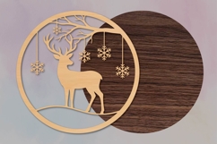 Christmas Deer Round Sign SVG Product Image 2