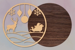 Christmas Deer &amp; Santa Sleigh SVG Product Image 2