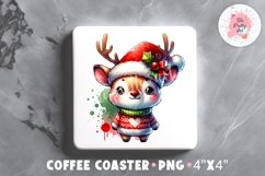 Christmas Square Coaster, Coffee Square Coaster Sublimation Png,  Square Coaster Png