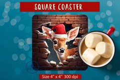 Christmas deer square coasters 3d deer sunta