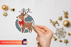 Christmas Deer Sticker, Christmas Forest Decor, Animal Art Product Image 1