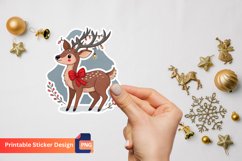 Christmas Deer Sticker, Christmas Forest Decor, Animal Art Product Image 1