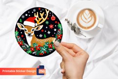 Christmas Deer Sticker, Rustic Christmas Deer Sticker Product Image 1