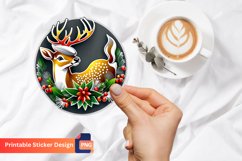 Christmas Deer Sticker, Rustic Christmas Deer Sticker Product Image 1