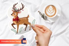 Christmas Deer Sticker, Festive Animal Sticker Product Image 1