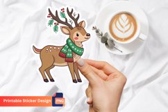 Christmas Deer Sticker, Christmas Animals Sticker Product Image 1