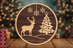 Christmas Deer &amp; Tree SVG Product Image 1
