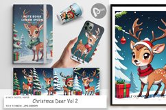 Digital Paper Cartoon Christmas Deer Product Image 1