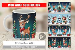 Mug Wrap Design Cartoon Christmas Deer Product Image 1