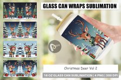 Glass Can Wraps Cartoon Christmas Deer Product Image 1