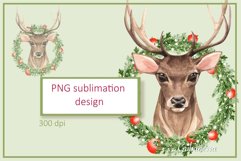 Watercolor deer | Christmas PNG Sublimation design Product Image 1