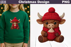 Christmas Crochet Clipart | Christmas Knitted Sublimation Product Image 4