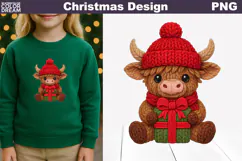 Christmas Crochet Clipart | Christmas Knitted Sublimation Product Image 3
