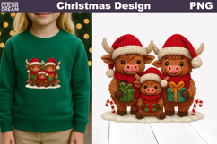 Highland Cow Crochet Clipart | Christmas Cow Knitted Product Image 1