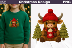 Highland Cow Crochet Clipart | Christmas Cow Knitted Product Image 1