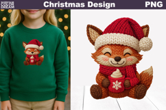 Fox Crochet Clipart | Christmas Animal Knitted Product Image 1