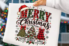 Merry Christmas Leopard Plaid Trees PNG Product Image 5