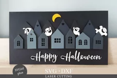 Happy Halloween sign laser cut, Halloween laser file Product Image 1