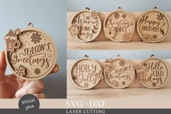 Christmas ornament bundle laser cut, Christmas laser SVG Product Image 1