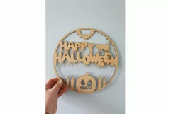 Halloween round sign laser, Cricut SVG, Halloween SVG Product Image 2