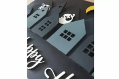 Happy Halloween sign laser cut, Halloween laser file Product Image 2