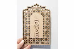 Rattan arch sign laser, Rattan sign laser, Laser cut file, R Product Image 2