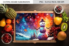 Watercolor Christmas Character|Cutting Board Sublimation Product Image 1