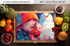 Watercolor Christmas Character|Cutting Board Sublimation Product Image 1