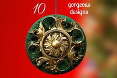3D Christmas Round Ornaments Sublimation Bundle Png / 300DPI Product Image 2