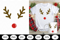 Reindeer Face SVG design, christmas svg png illustration Product Image 1