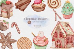 Christmas Dessert Watercolor Clipart,PNG Product Image 1