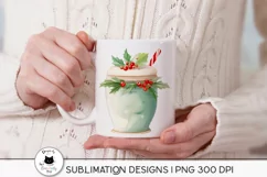 dessert illustration shown on a mug