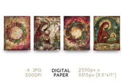 Christmas Digital Paper Watercolor JPG